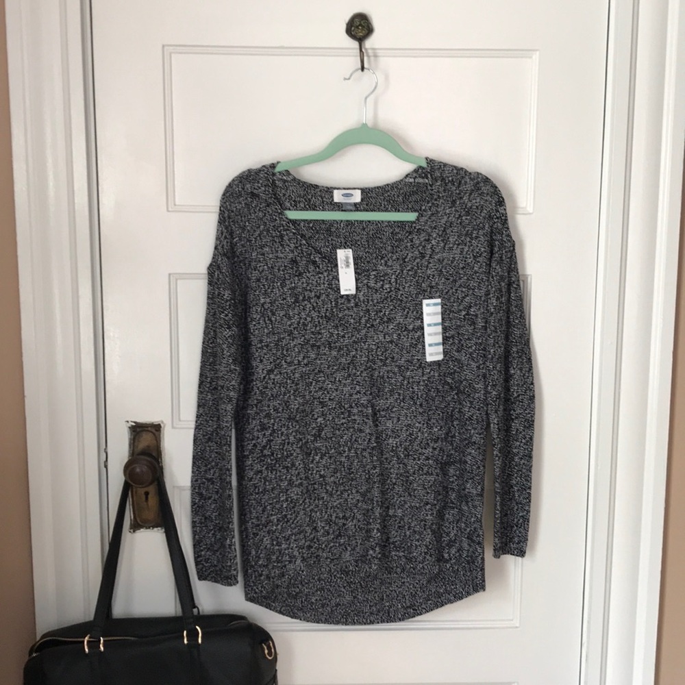 Brand new black and white knit sweater